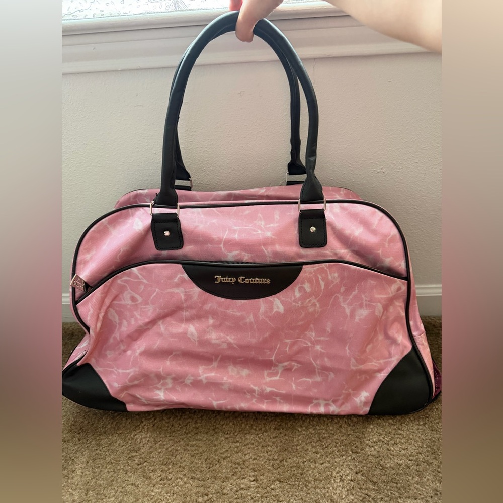 Juicy Couture Pink Weekender Duffle Bag Y2K Travel Gym Overnight Shoulder Bag